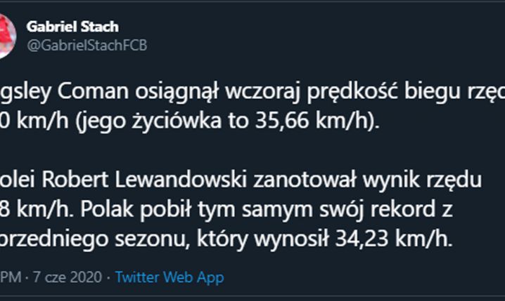 Z TAKĄ PRĘDKOŚCIĄ biegł Lewandowski w ostatnim meczu!